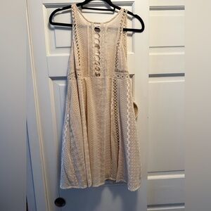 Free People Cream Lace Mini Dress
